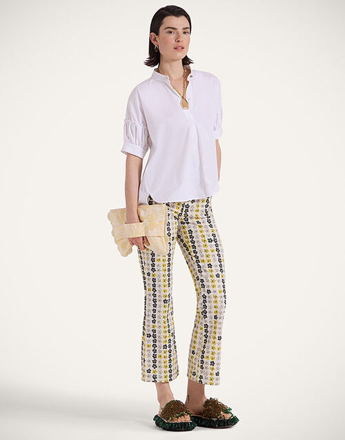 La DoubleJ The Cropped Flare Jean Cupid White TRO0158COT063CUP02WH01