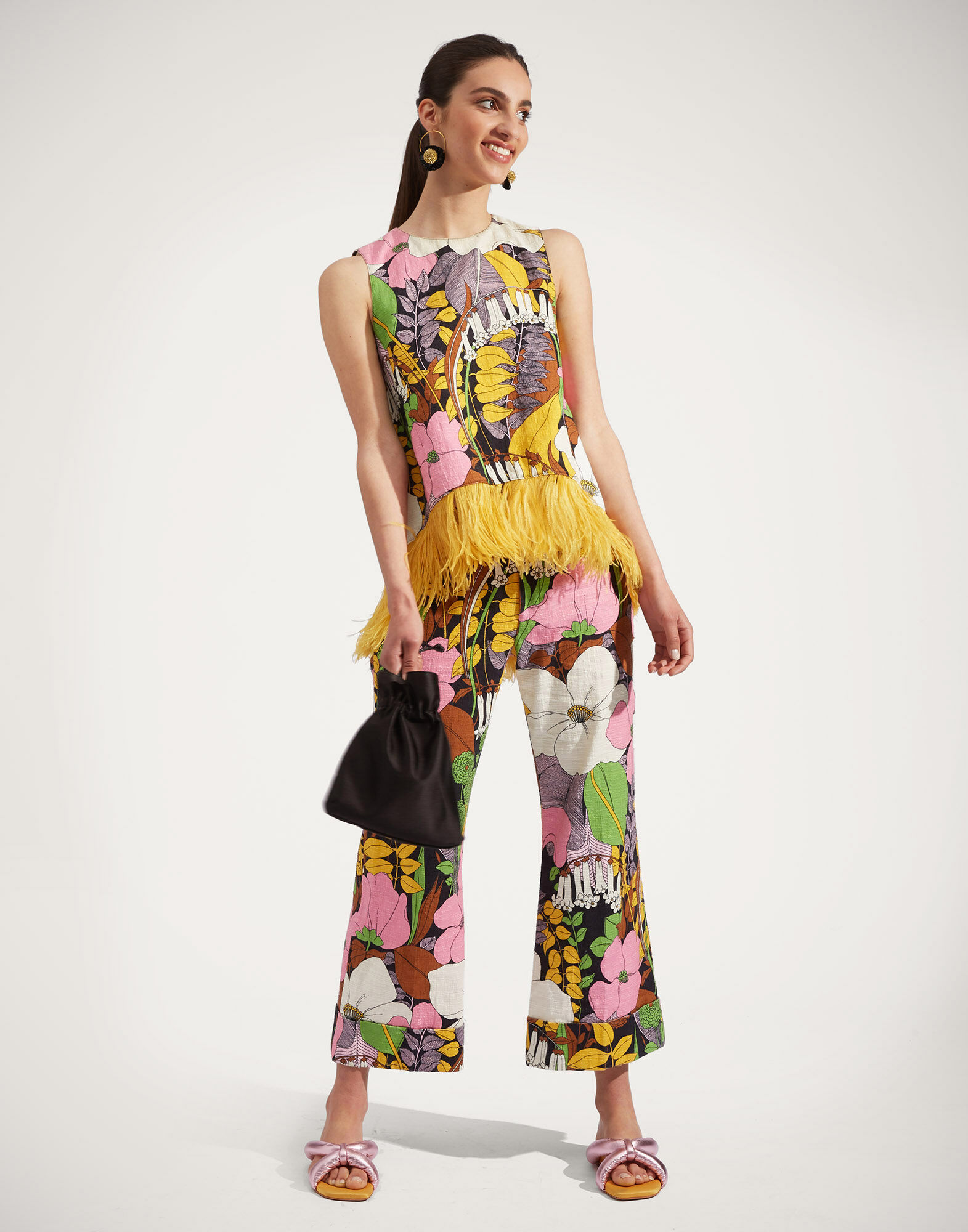 La DoubleJ La Scala Top (With Feathers) Big Flower TOP0013COT005BFL0001