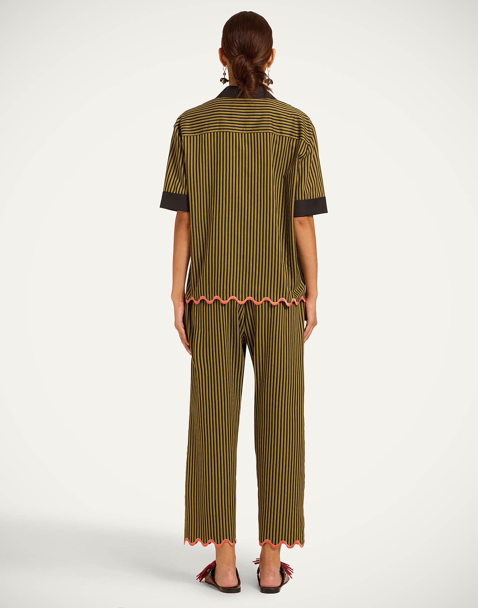 La DoubleJ Drawstring Pants Pinstripe Green TRO0205VIS029STR09GR02