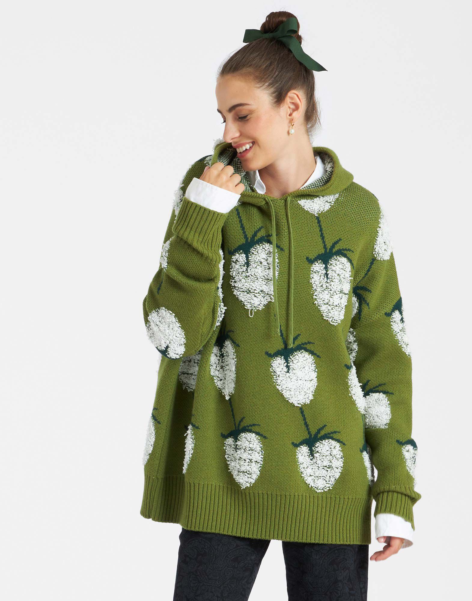 La DoubleJ Lampone Hoodie Green PUL0176KNI099VA214GR02