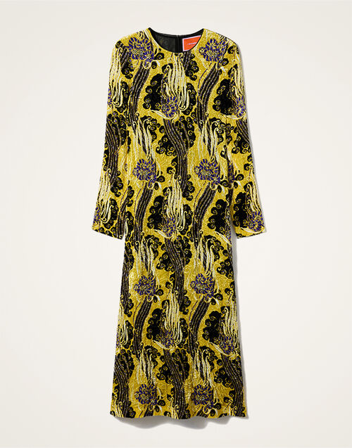 La DoubleJ Long Sleeve Swing Dress Atlantis Yellow DRE0184VEL016ATL01YE02