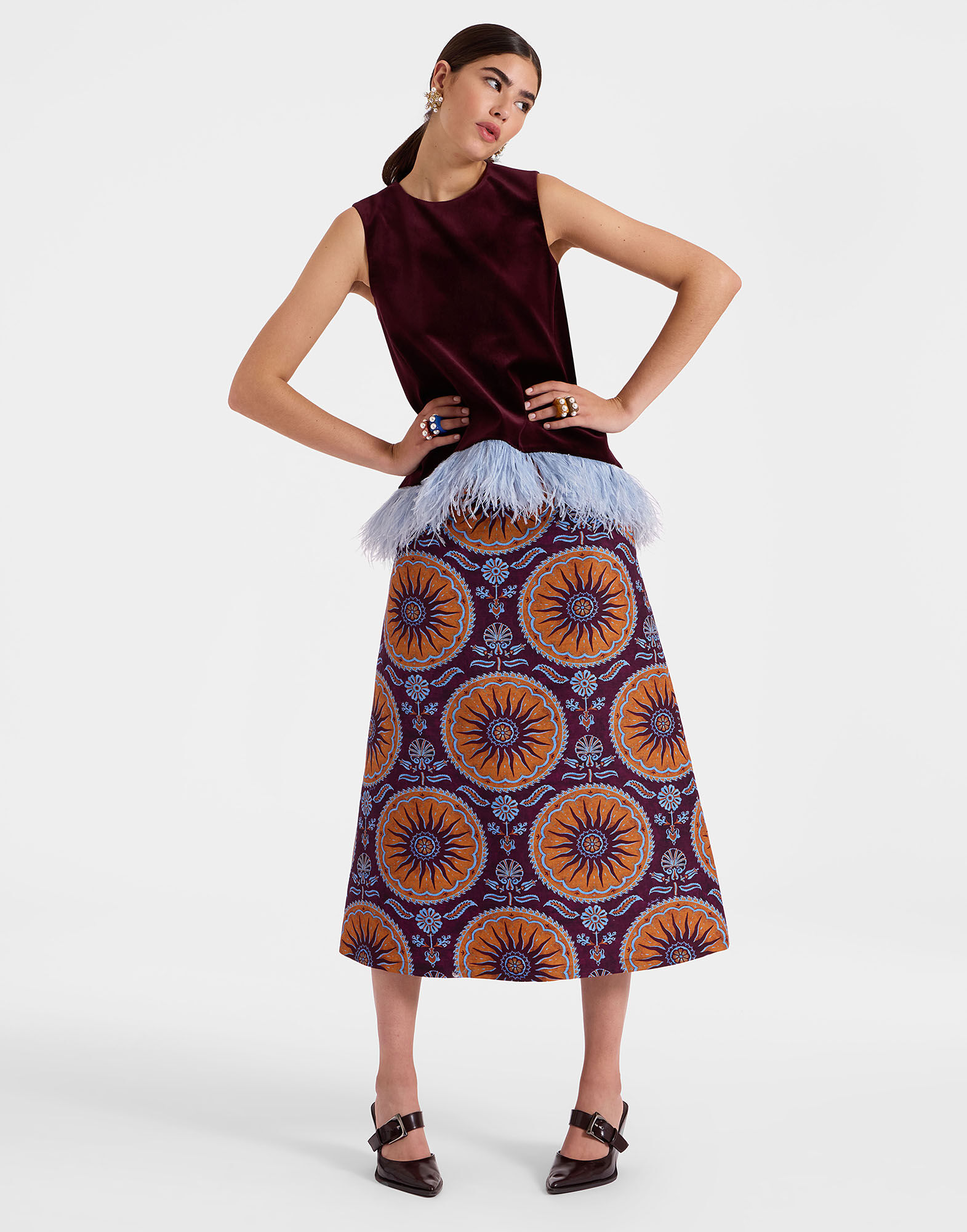 La DoubleJ A-Long Skirt Sovereign Purple SKI0018CAD001SOV01PU01