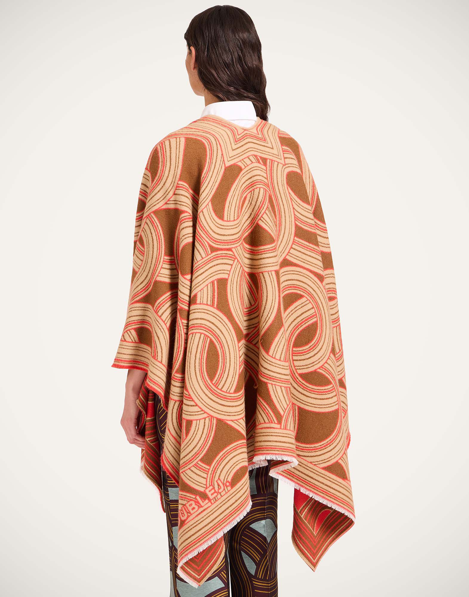 La DoubleJ Soul Poncho Montecarlo Plac&eacute;e Camel SCA0059WOL025MTC04BR01