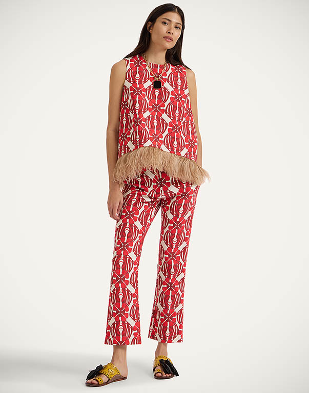 La Double J Multicolor Silk Casual Pants