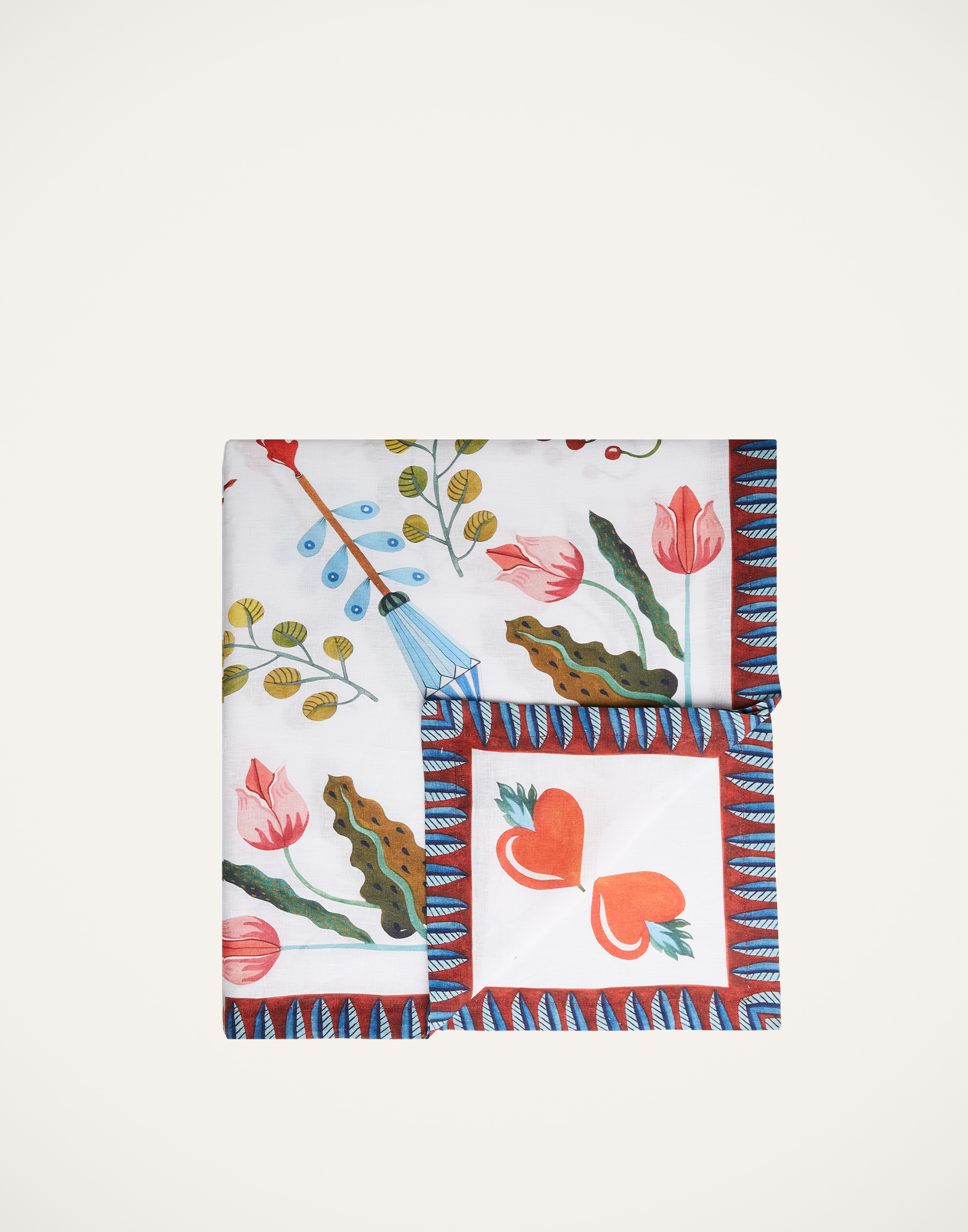 La DoubleJ Large Tablecloth (180x350) - Woman Tablecloths White Turning Tulips One Size