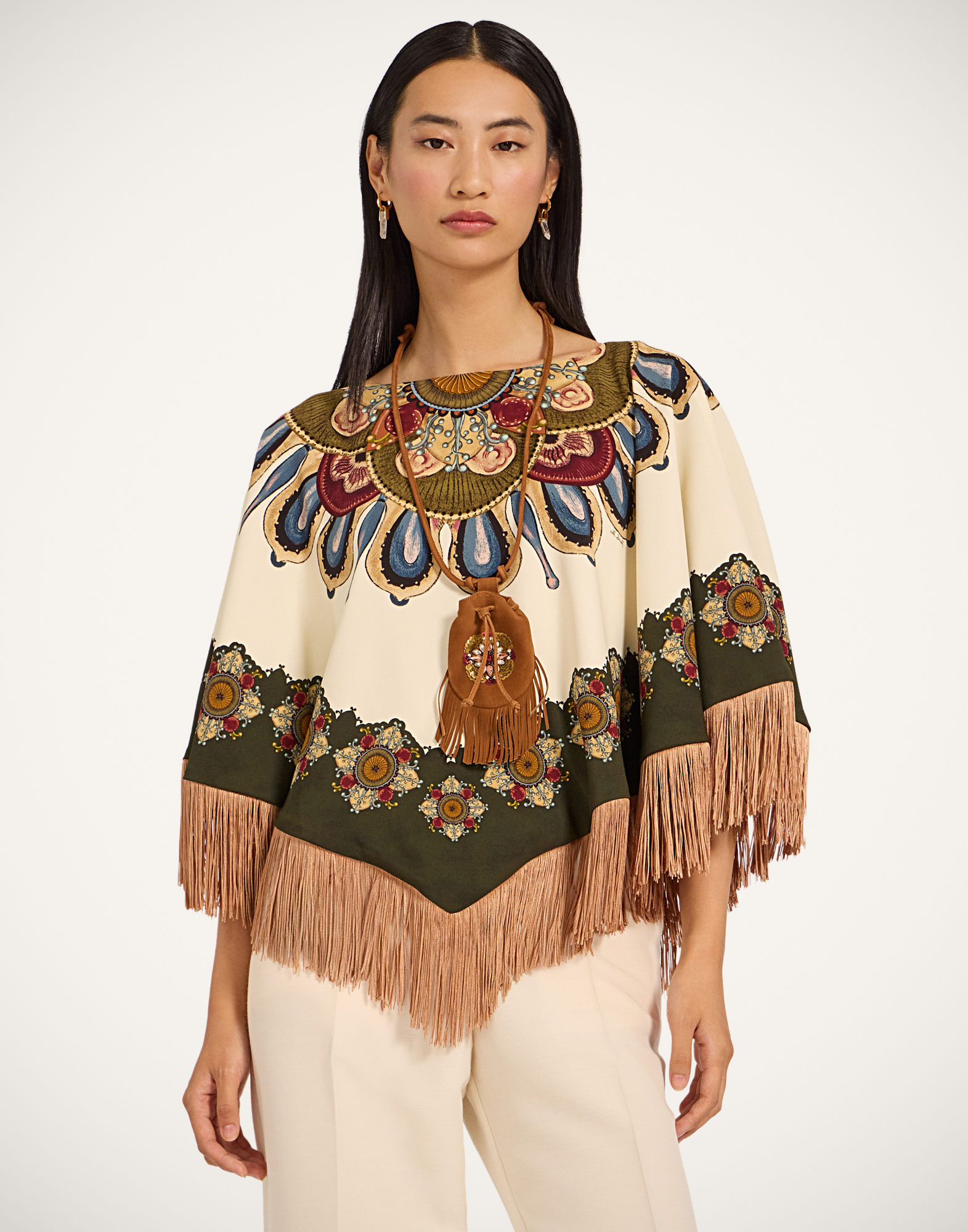 La DoubleJ Reversible Mini Poncho - Woman  Nucleus Placée Off White One Size