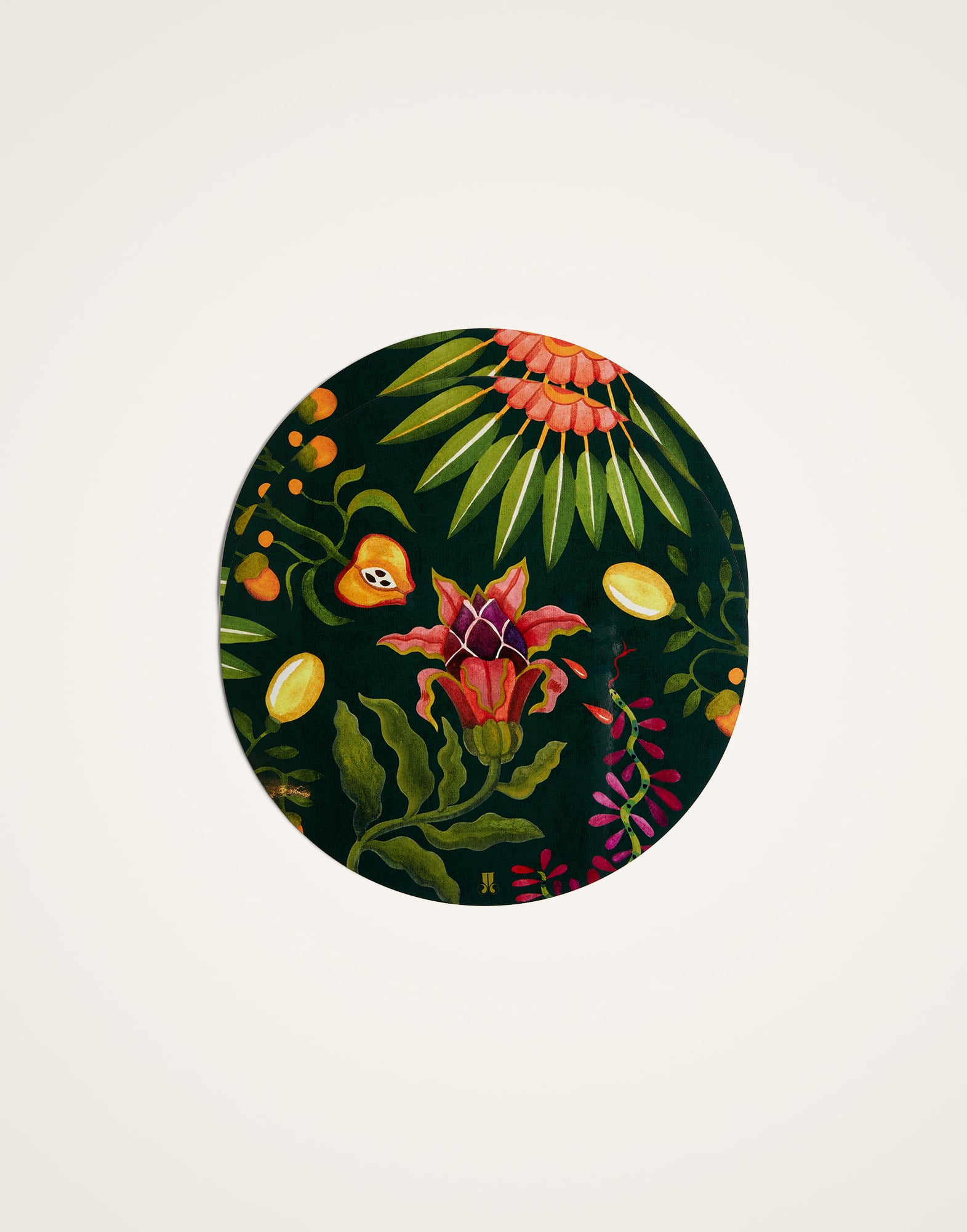 La DoubleJ Disk Placemats Set Of 2 - Woman Placemats & Runners Dragonfruit Dark Green One Size